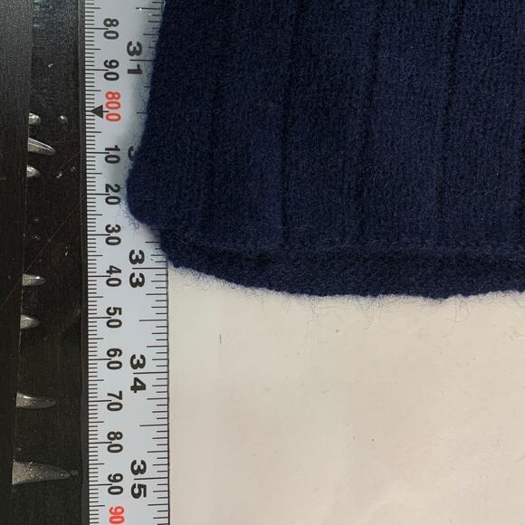 Charter Club 100% Cashmere Oversized Scarf Ribbed Admiral Navy Soft - Picture 9 of 10